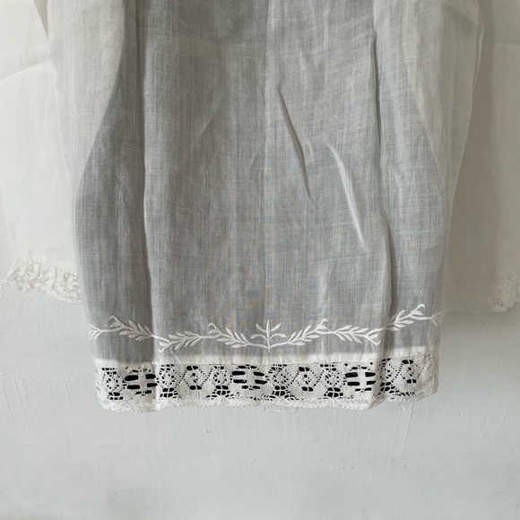 Zara Ramie Embroidered crotcheted Long Sleeve Blouse - Picture 9 of 17